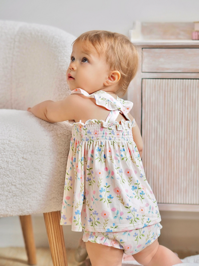 Garden Floral Smocked Sundress & Bloomer