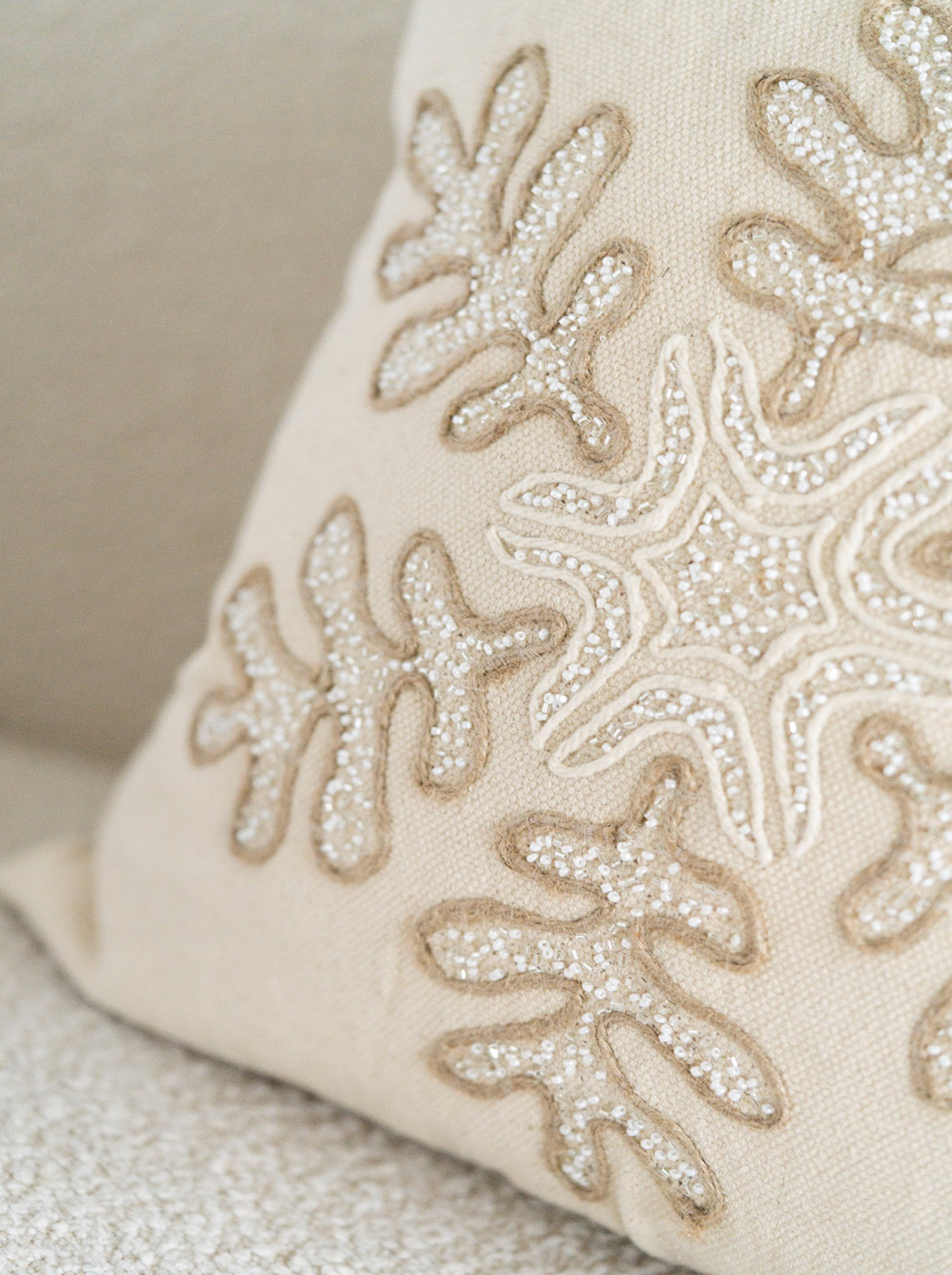 Embroidered Snowflake Pillow | 18x18