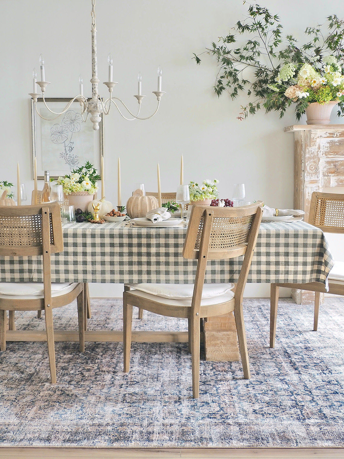 Somerset Gingham Olive Tablecloth