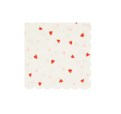 Heart Pattern White Napkins