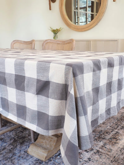 Salinas Gingham Grey Tablecloth