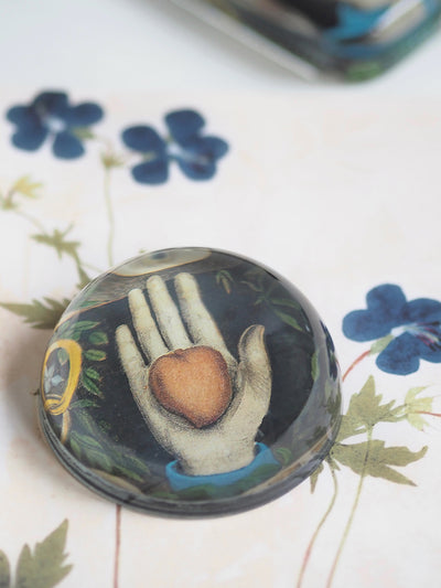 Heart in Hand Dome Paperweight