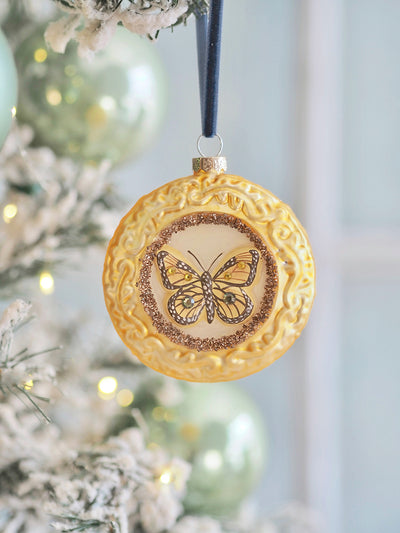 Framed Yellow Butterfly Ornament