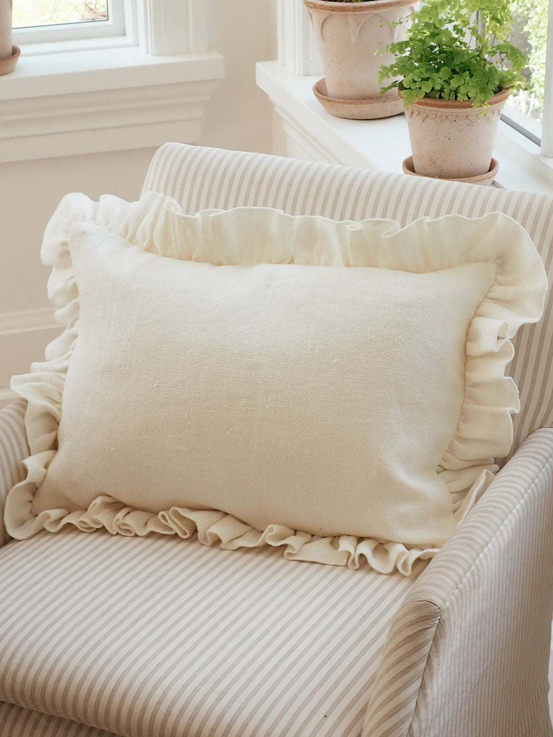 Anika Cream Ruffle Pillow