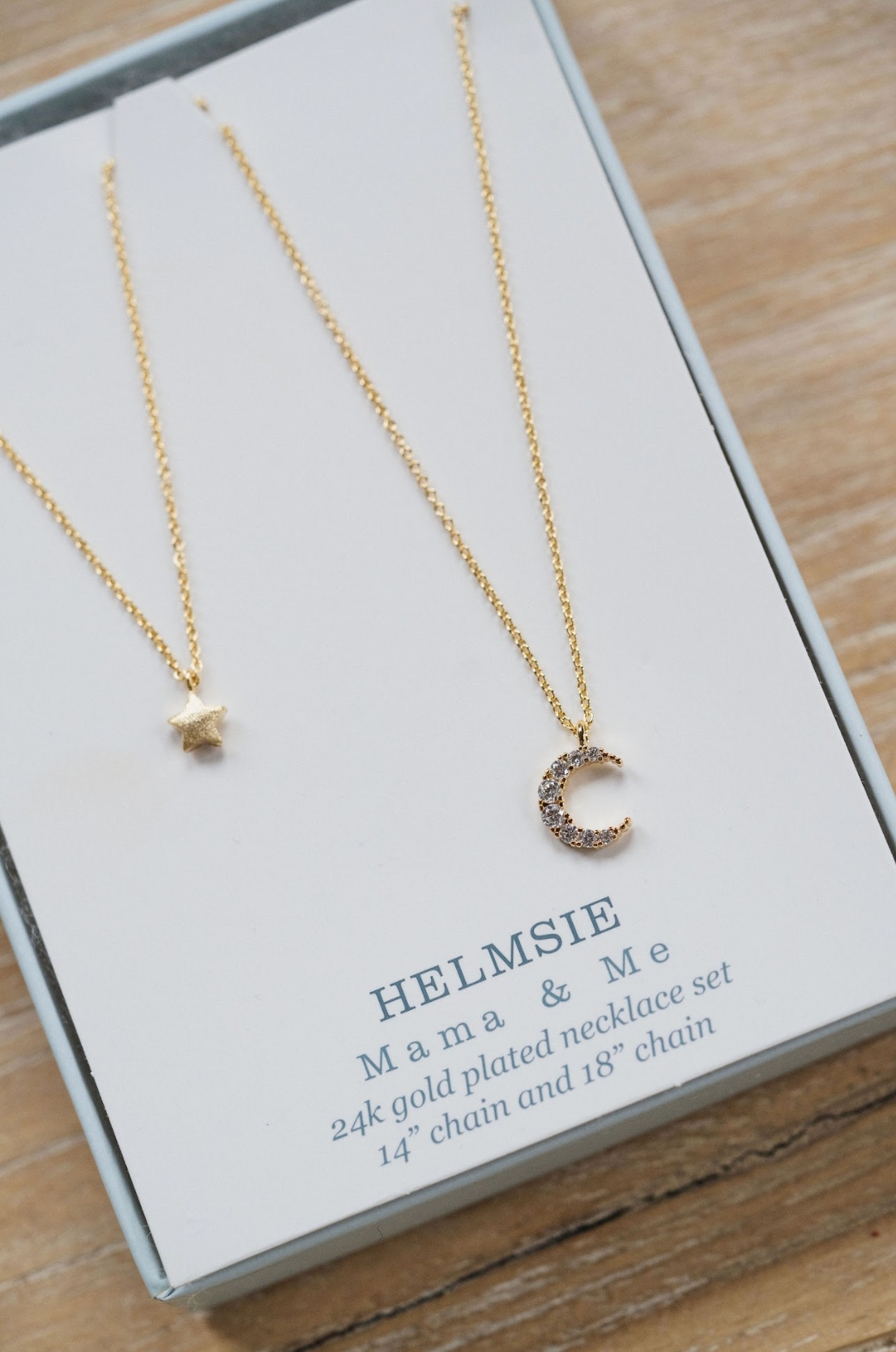 Mama & Me Moon and Star Necklace Set