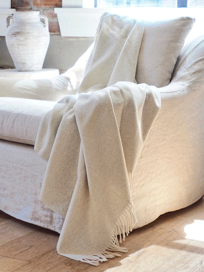 Juno Ivory Cashmere Throw