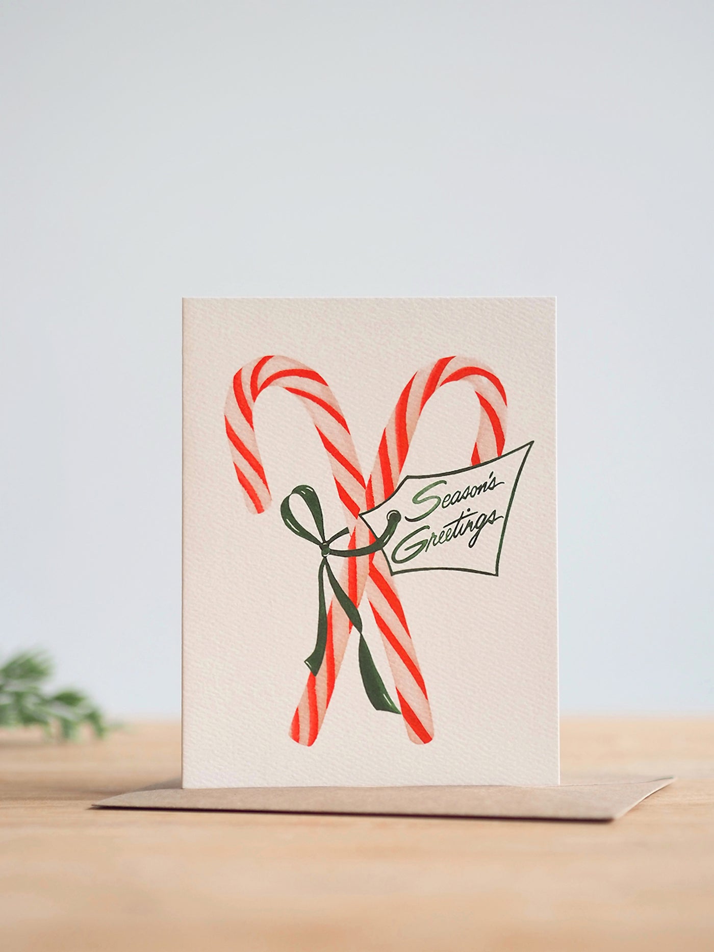 Season's Greetings Candy Cane Card