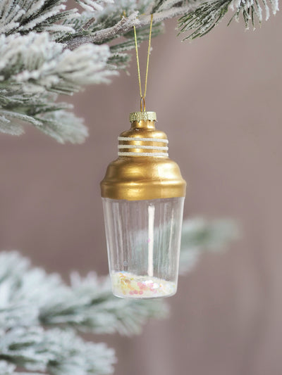 Gold Cocktail Shaker Ornament