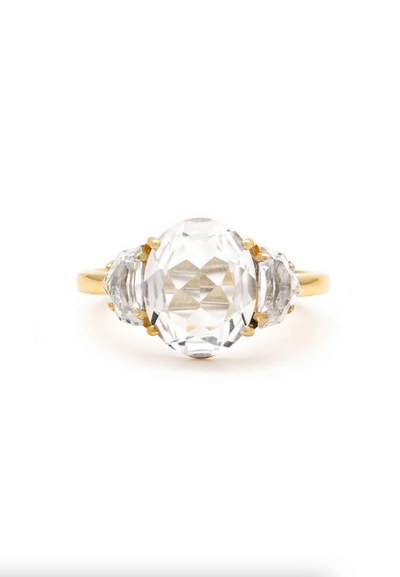 Epaulette Bold White Topaz Ring