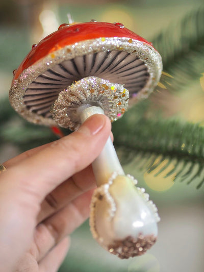 Red Frost Field Mushroom Ornament