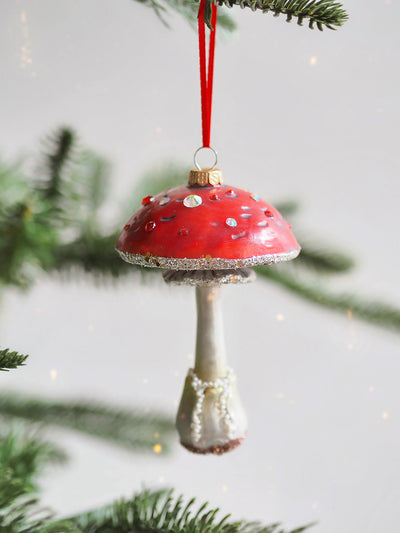 Red Frost Field Mushroom Ornament