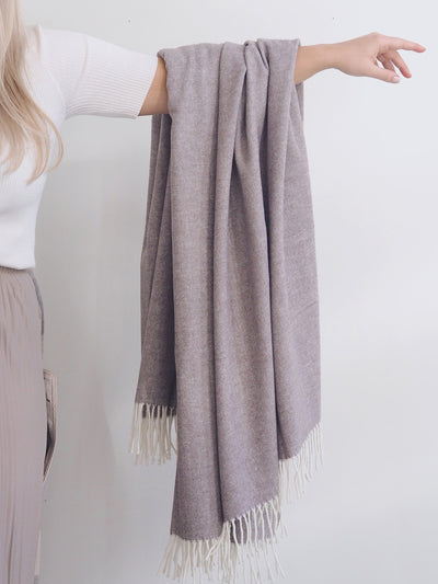 Monroe Mink Herringbone Throw