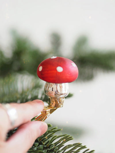 Mini Amanita Mushroom Clip Ornament