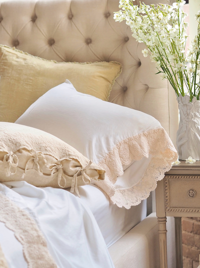 Madera Luxe White Donella Lace Bedding