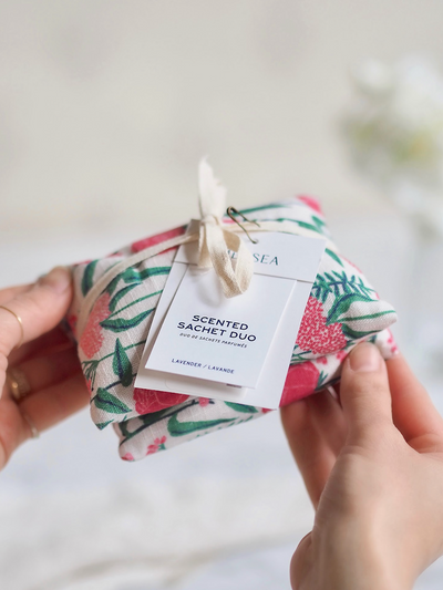 Peony Party Linen Sachet Set