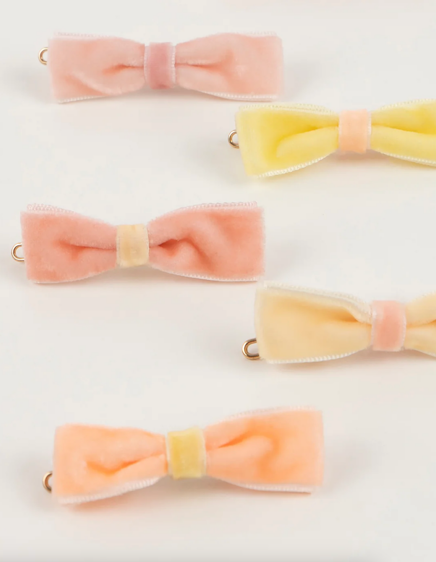 Pastel Velvet Mini Bow Clips