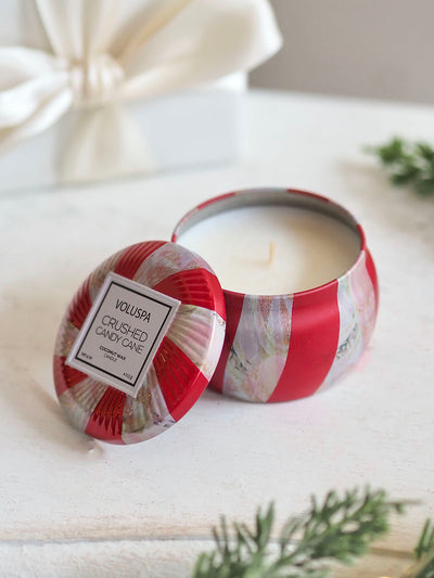 Crushed Candy Cane Mini Tin Candle