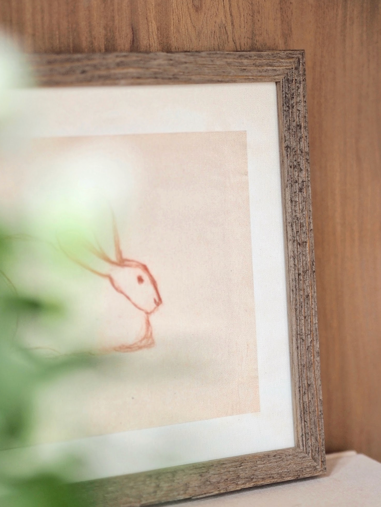 Sketched Bunny Framed Canvas Print | 8x10