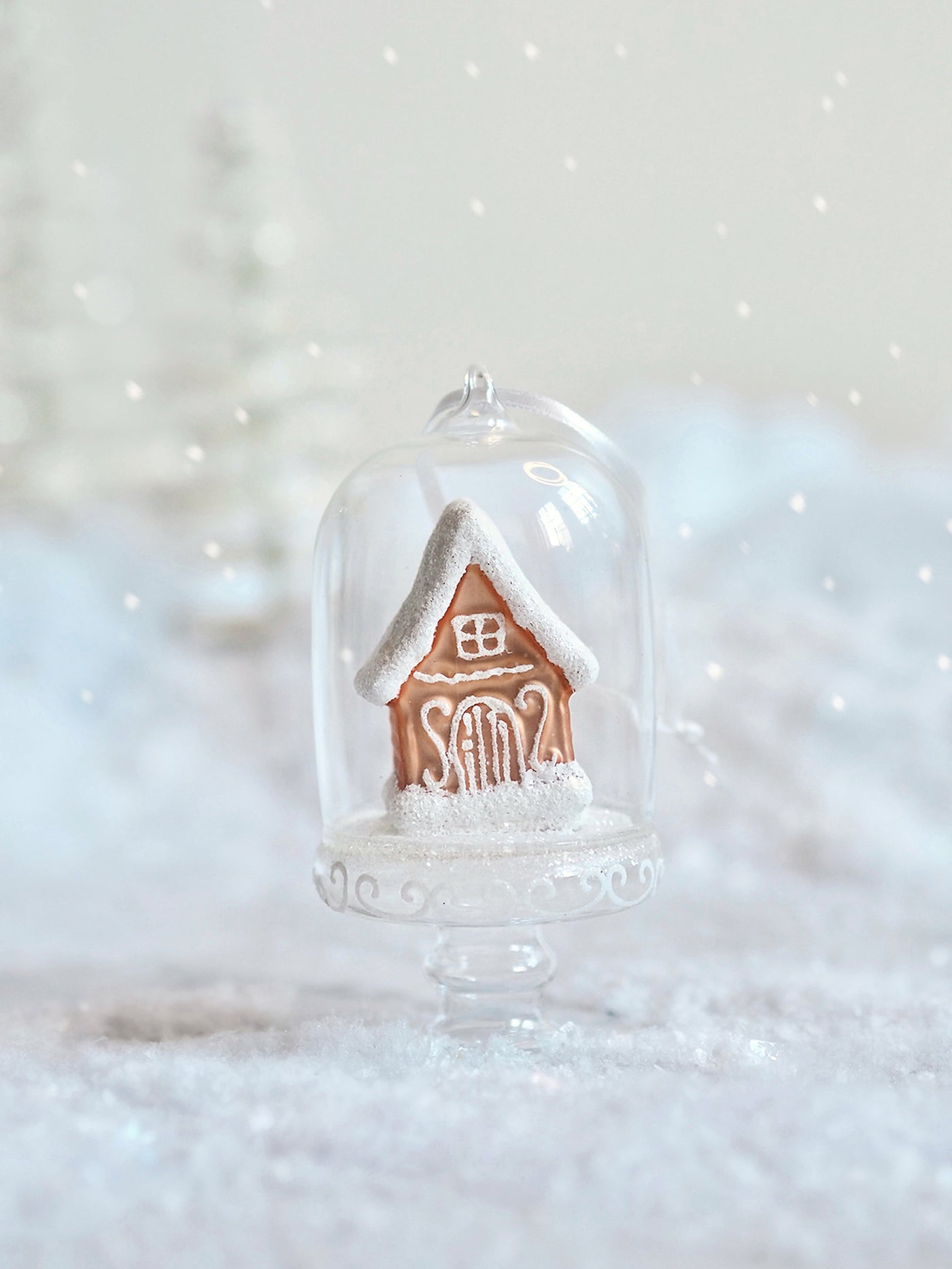 Gingerbread House in Cloche Ornament