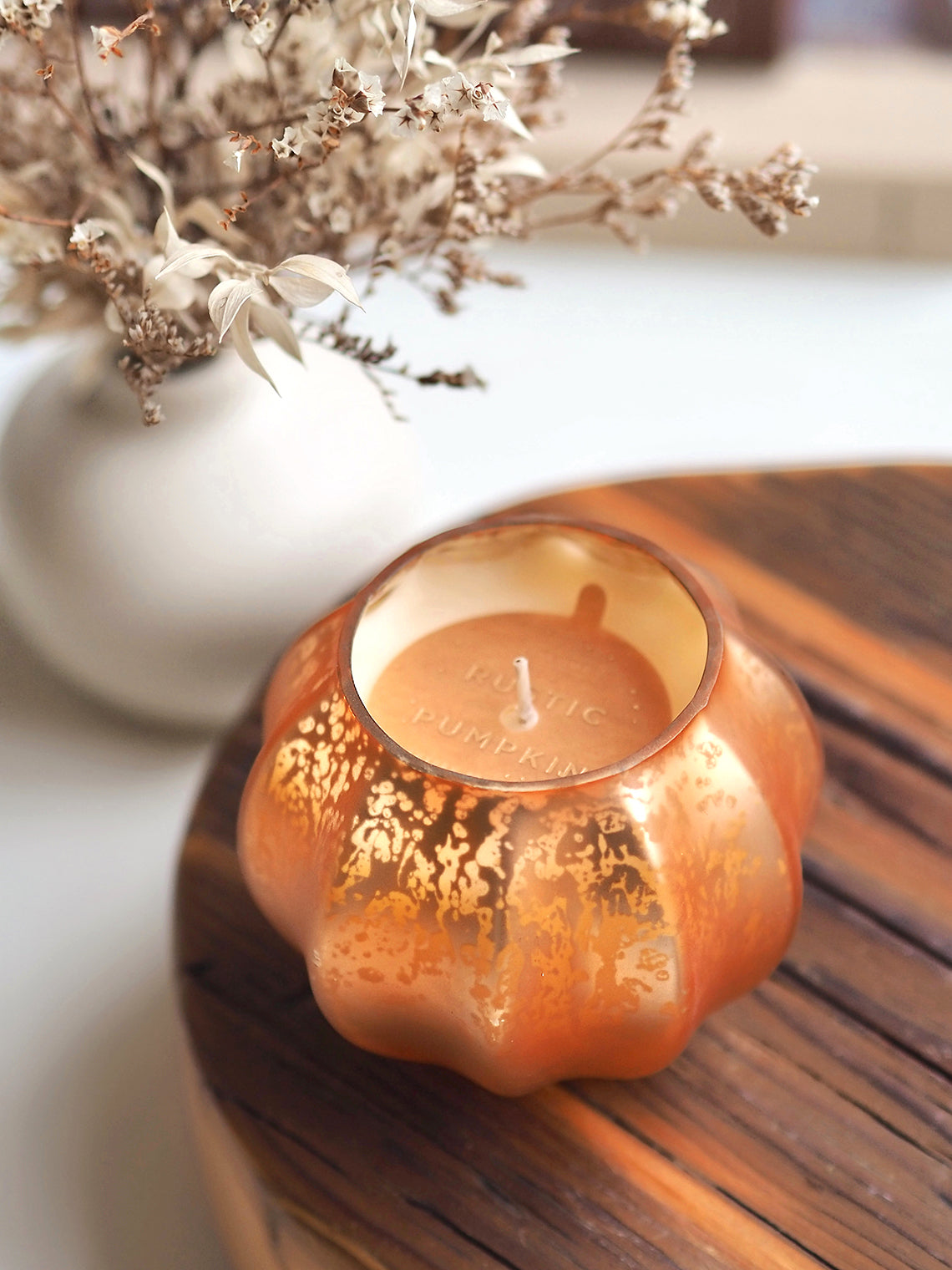 Rustic Pumpkin Mercury Votive Candle