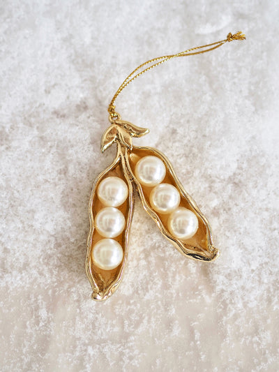 Pearl Pea Pod Ornament