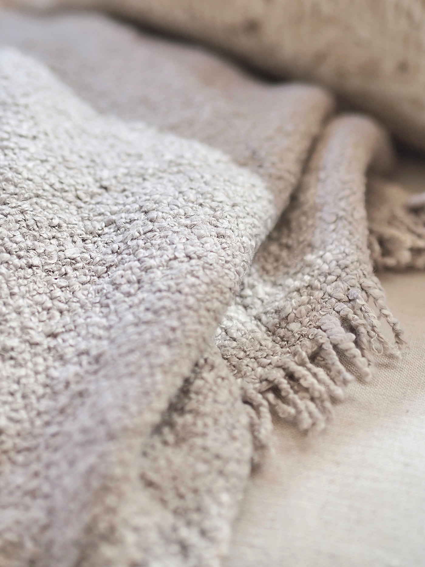 Adeline Grey Boucle Throw