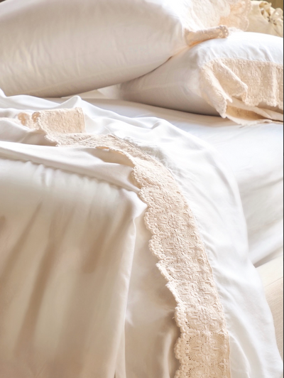 Madera Luxe White Donella Lace Bedding