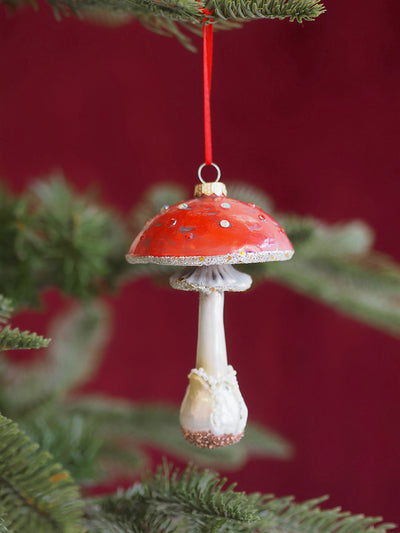 Red Frost Field Mushroom Ornament