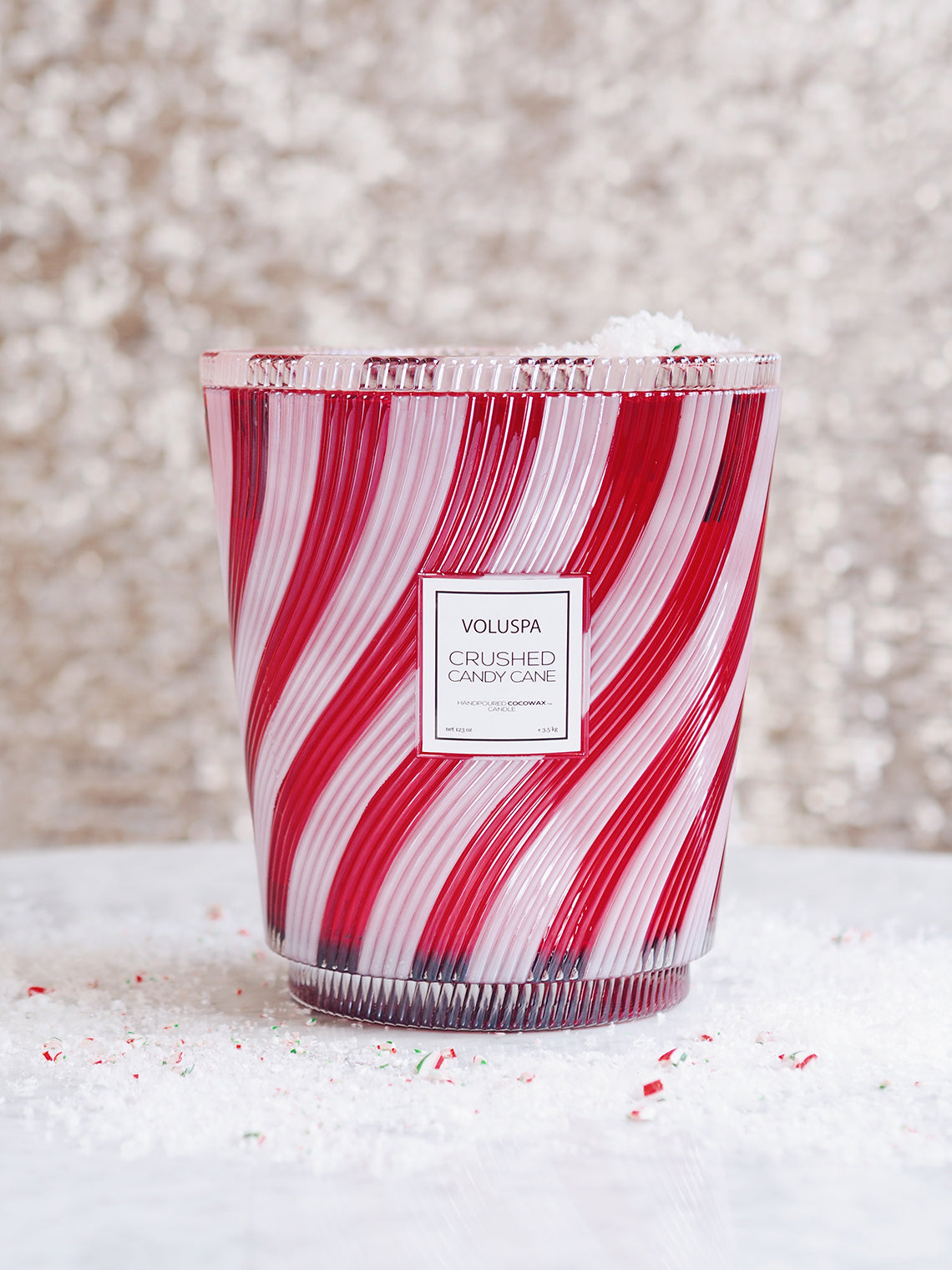 Crushed Candy Cane Hearth Candle