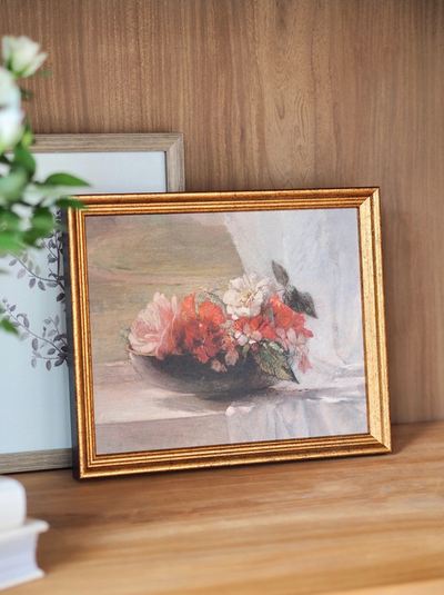 Flowers, Window Ledge Framed Canvas Print | 8x10