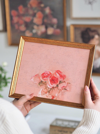 Blush Roses Framed Canvas Print | 8x10